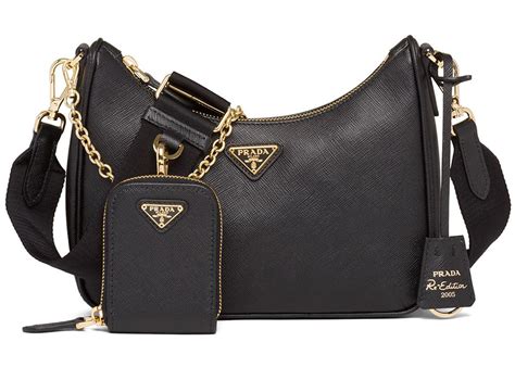 black and white prada shoulder bag